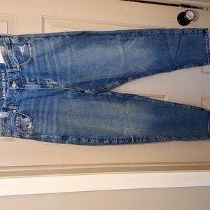 AE Strigid Curvy Mom Jean, Medium Wash, Size 14 Short
